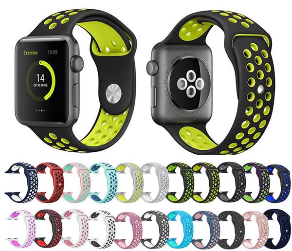 Sport Silicon Strap For i Watch Band Series 1, 2, 3, 4, 5, and 6 42mm/44mm 38mm/40mm Iwatch 5 4 3 Bracelet Belt Accessories