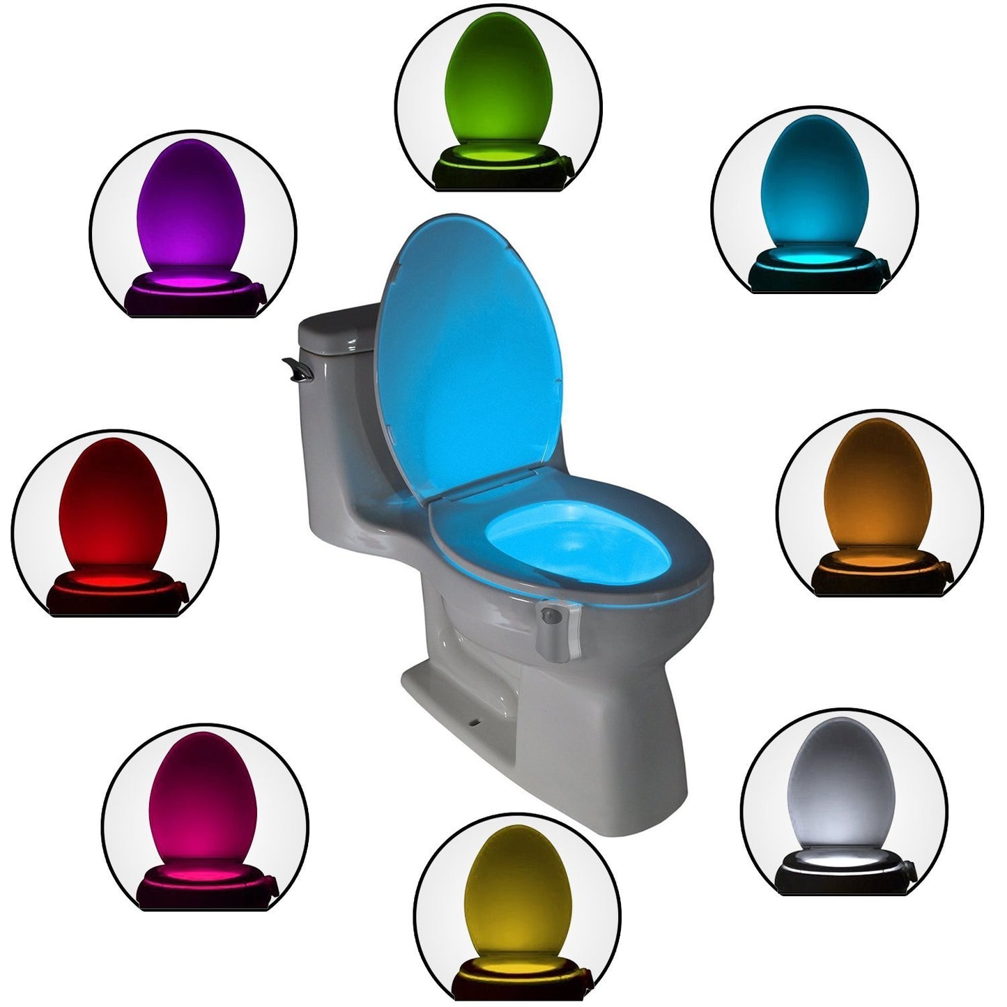 Motion Sensor Toilet Night Light Home Toilet Light Bathroom Body Motion Sensor Toilet Bowl Seat Light Lamp 8-Color Changes