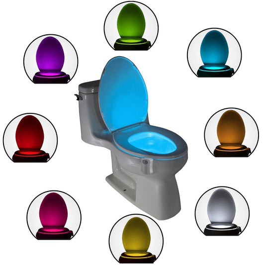 Motion Sensor Toilet Night Light Home Toilet Light Bathroom Body Motion Sensor Toilet Bowl Seat Light Lamp 8-Color Changes