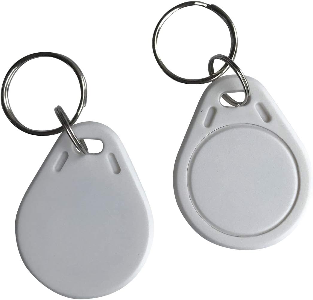5 Pcs YARONGTECH RFID Key Ring 13.56Mhz Access Control Tags IC Card Keychain Token Key (White)