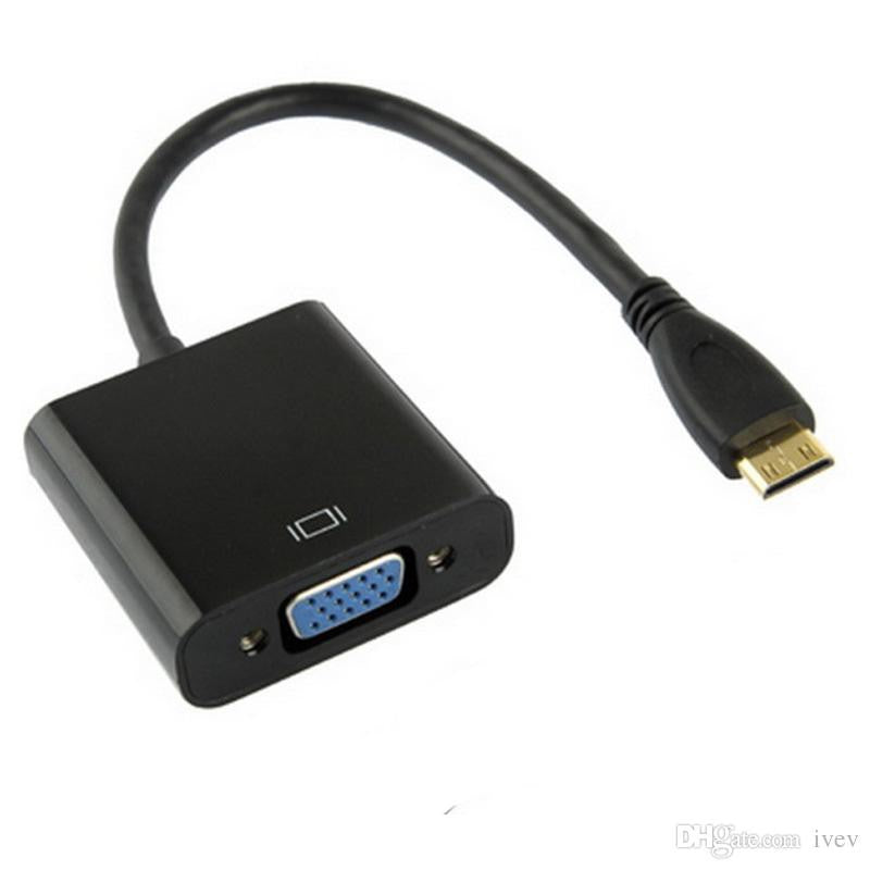 Mini HDMI to VGA Adapter (Mini HDMI to VGA Converter) in Black