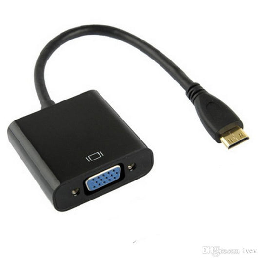 Mini HDMI to VGA Adapter (Mini HDMI to VGA Converter) in Black