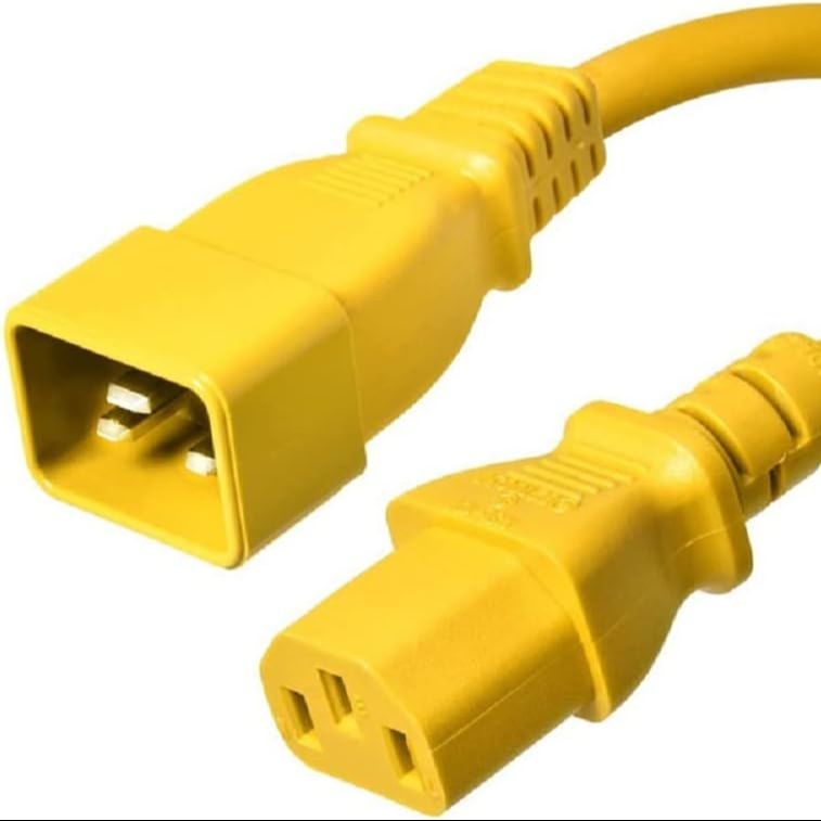 C20 to C13 Power Cord 10ft (3m) 15A 250V 14AWG IEC Power Extension Cable – Heavy Duty Multi-Color Server & PDU Power Cable