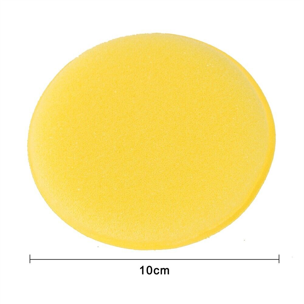 Round Shaped 4 inch Dia Sponge Wax Applicator Pads Yellow