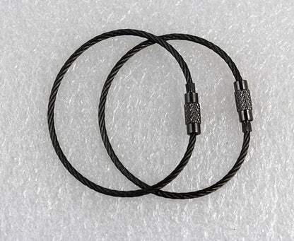 Baby Flower Key Ring Keychain Aircraft Cable Wire Stainless Steel Gear Black Nickel 6 Inch Dia 1.5mm) 1piece