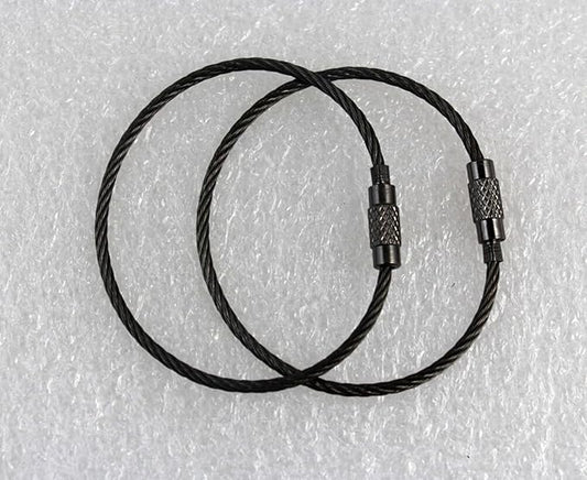 Baby Flower Key Ring Keychain Aircraft Cable Wire Stainless Steel Gear Black Nickel 6 Inch Dia 1.5mm) 1piece