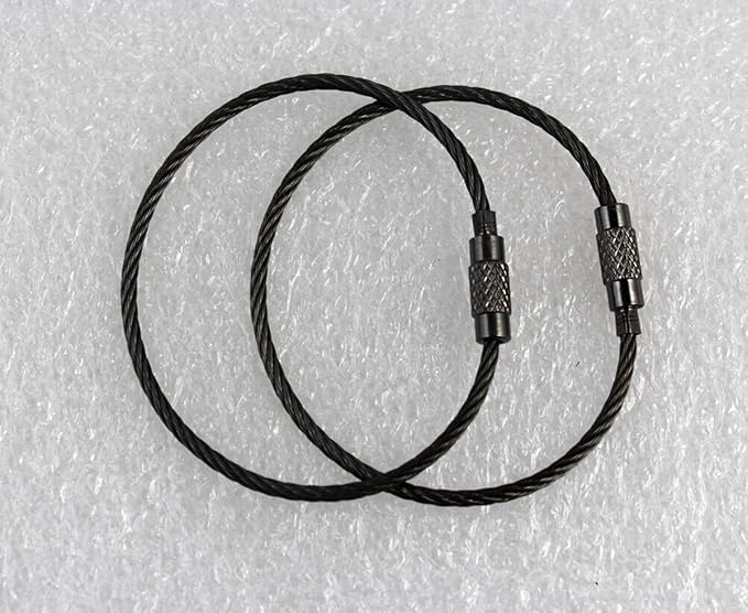 Baby Flower Key Ring Keychain Aircraft Cable Wire Stainless Steel Gear Black Nickel 6 Inch Dia 1.5mm) 1piece