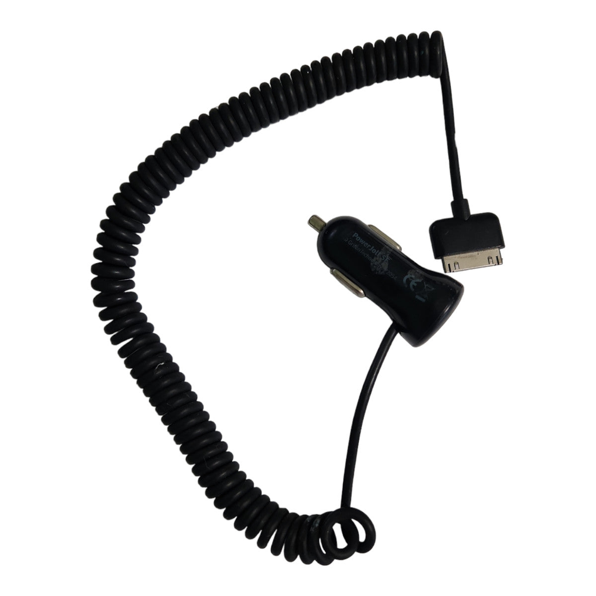 30 Pin Car Charger with Spring Cable Coiled cable for Apple Tab & Phone