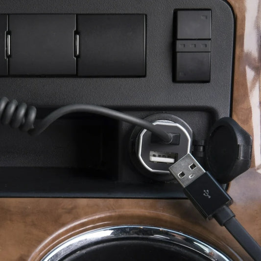 Car Charger With Coiled Micro-Usb Cable, 3.1 Amp input DC 12v 24v out put DC 5v 3.1Amp Coil Cable 30CM Micro USB FIX Cable  1 USB Extra Port