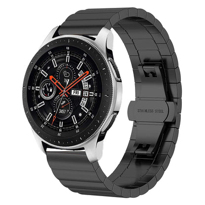 22mm Watch Strap Stainless Steel Metal Compatible All Smartwatch Belt Matte Finish Luxury Band Black 90 G