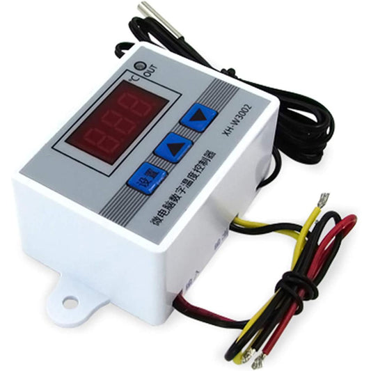 XH-W3002 Intelligent Led Digital Microcomputer Temperature Controller Mini Thermostat Switch with Water-resistant Sensor Probe
