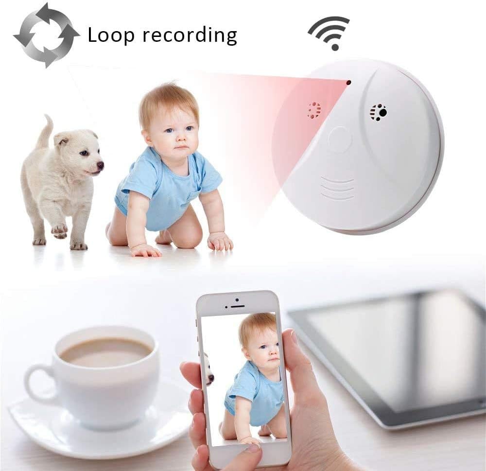 📷 WiFi Mini Detector Camera – 1080P Wireless Smoke Detector Security Nanny Cam  Motion Detection • Remote View • Audio • Home & Office Surveillance