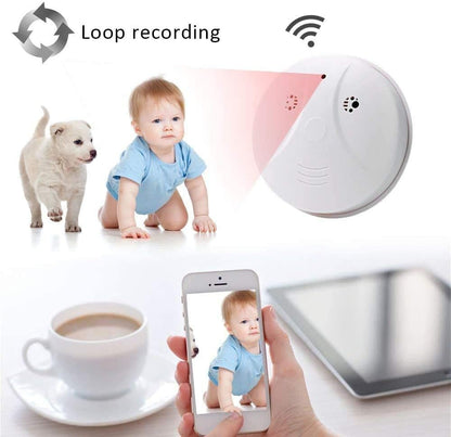 📷 WiFi Mini Detector Camera – 1080P Wireless Smoke Detector Security Nanny Cam  Motion Detection • Remote View • Audio • Home & Office Surveillance