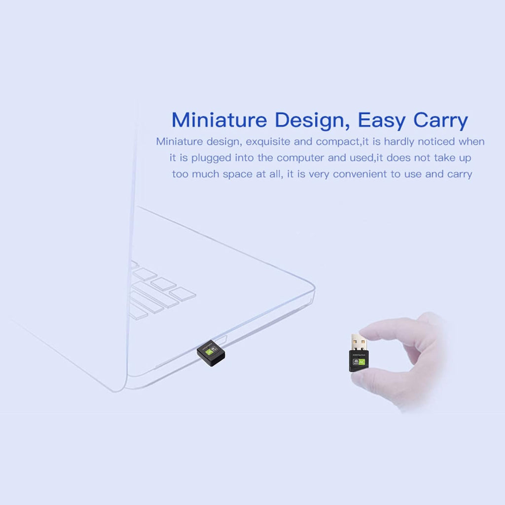 600Mbps Dual Band USB WiFi Adapter | 2.4GHz &amp; 5GHz Wireless Network Receiver | USB 2.0 | Driver-Free Plug &amp; Play | Universal External Network Card