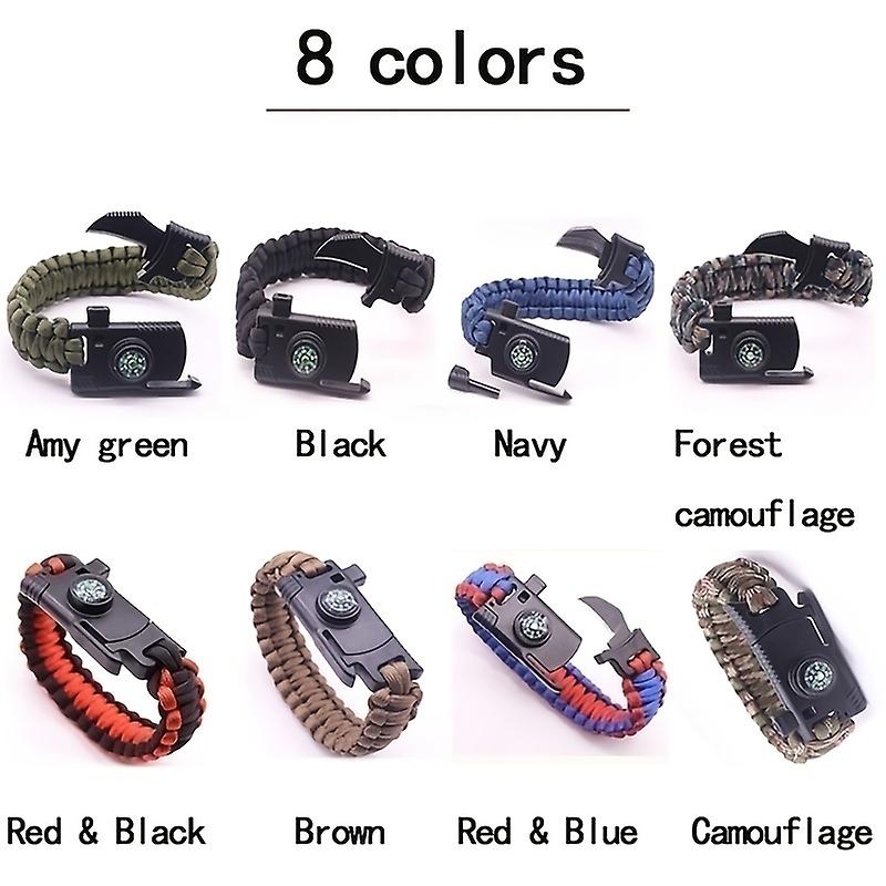 5 in 1 Multifunctional Outdoor Bracelet Umbrella rope bracelet outdoor multi-function bracelet bracelet for survival outdoor adventure camping