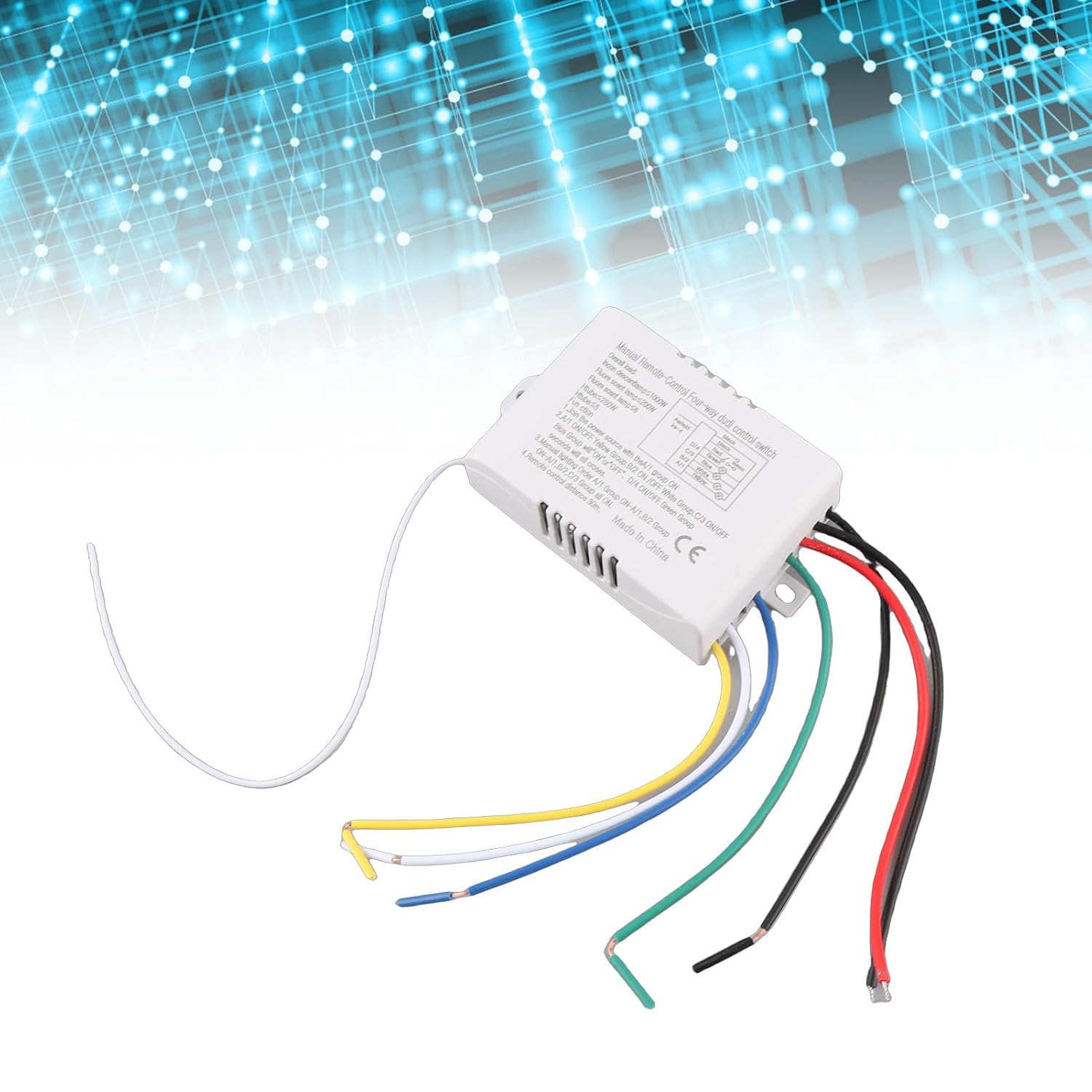 Wireless 4 Channel 220V Remote Control Switch – RF Light & Fan Controller 10A Relay with Transmitter | Home Automation Switch Kit (12V Battery Included)