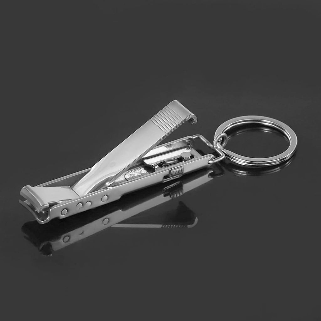 Stainless Steel Ultra-thin Foldable Hand Toe Nail Clippers Cutter With Keychain Nail Art Tool