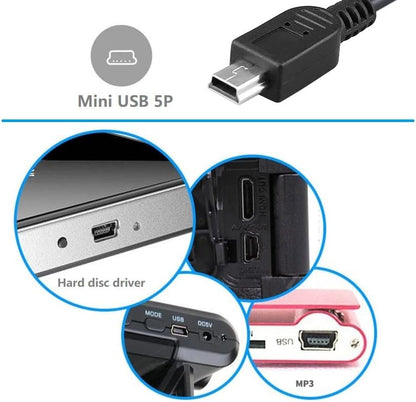 🔌 DC 5V Mini USB Pin Wall Charger Adapter – Compact Power Adapter (Black)