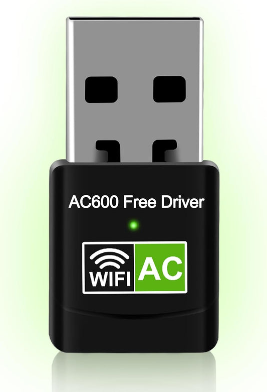 600Mbps Dual Band USB WiFi Adapter | 2.4GHz &amp; 5GHz Wireless Network Receiver | USB 2.0 | Driver-Free Plug &amp; Play | Universal External Network Card