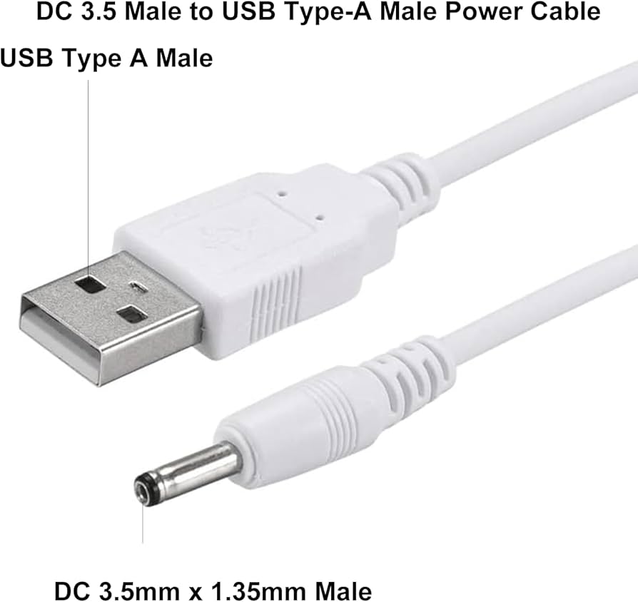 **🔌 USB to DC 3.5mm Charging Cable – USB-A Male to 3.5mm Power Connector  5V Power Supply Adapter for USB HUB, Mini Speakers, LED Lights &amp; More**