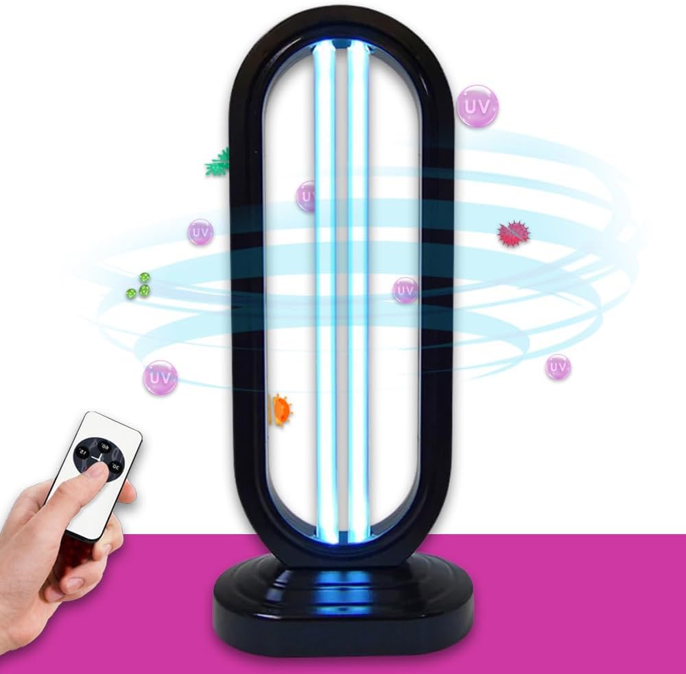 UV Light Sanitizer & UVC Disinfection Lamp with Remote Control for Home, Office & Kitchen