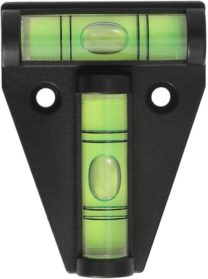 2 Way Mini Black Spirit Level – Small T Shaped Bubble Levelling Tool for On-The-go Measuring – Spirit Levels for a Caravan Campervan Furniture Picture Frames Decking Camera Tripod Camping