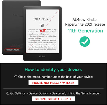 6" Kindle Paperwhite Signature Edition PU Leather Cover with Auto Wake/Sleep for Amazon Kindle A1
