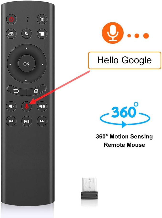 G20S Voice Remote Control,2.4G Wireless Voice Control Sensing Air Remote Mouse with IR Learning for Nvidia Shield(Versions Before 2019),PC,Projector,Smart TV,Android TV Box