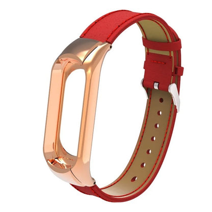 Leather Metal Frame Watch Strap for Xiaomi Mi Band 4 no wath included
