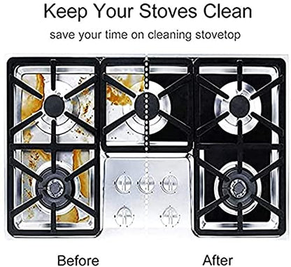 Gas Stove Hob Burner Liners Mat Covers Set of 3 - 100% Non-Stick Mats, Heavy Duty, Reusable Heat Resistant for Gas, Charcoal or Electric Kitchen chula Grills Range Protectors - Easy to Clean - 15.75 x 13-Inch, Black