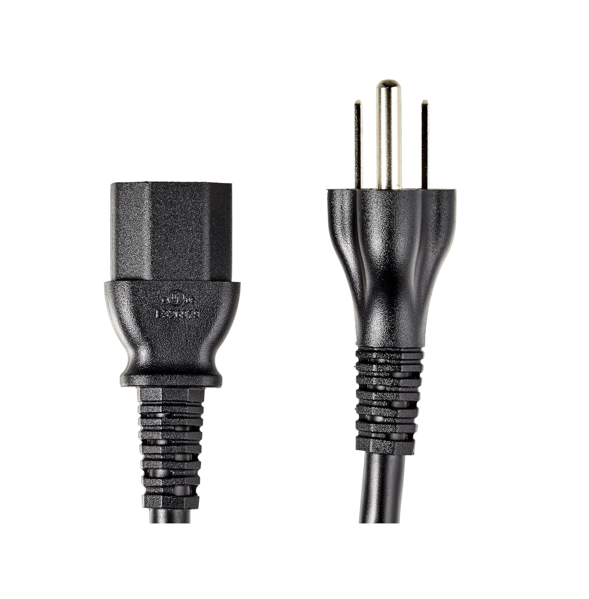 1.5M PC Power Cord 3 Prong AC Cable – 18 AWG 125V Power Cable for Computer, Monitor, TV – Heavy Duty Black Power Supply Cord