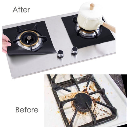 2 Pcs Stove Burner Covers  Gas Stove Protectors Black 0.2mm Double Thickness, Reusable, Non Stick, BPA Free , Fast Clean Liners for Kitchen / Cooking. Size 10.6" x 10.6" inch