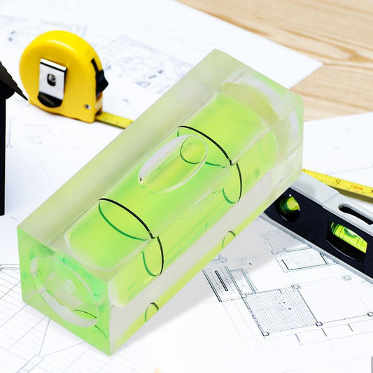 Small Bubble Level 10x10x29mm Mini Square Bubble Spirit Levels Precision Measuring Layout Tools (10x10x29mm, Non-Magnetic) 1 Pcs