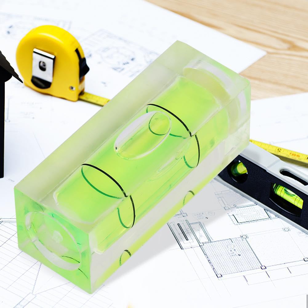 Small Bubble Level 10x10x29mm Mini Square Bubble Spirit Levels Precision Measuring Layout Tools (10x10x29mm, Non-Magnetic) 1 Pcs
