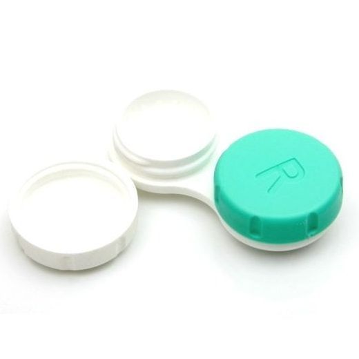 Contact Lens Case 1 Each Green white Natural Lens Storage Container