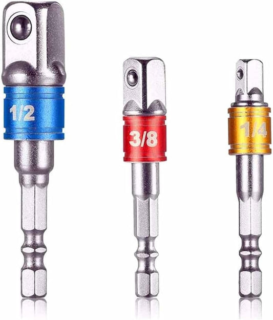1/4 "3/8" 1/2 " Socket Adapter Hex Shank Drill bits Extension Rod Power Tool Accessories Impact Drill Socket Adapter