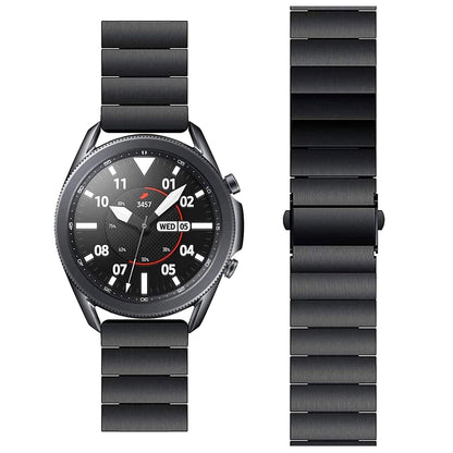 22mm Watch Strap Stainless Steel Metal Compatible All Smartwatch Belt Matte Finish Luxury Band Black 90 G
