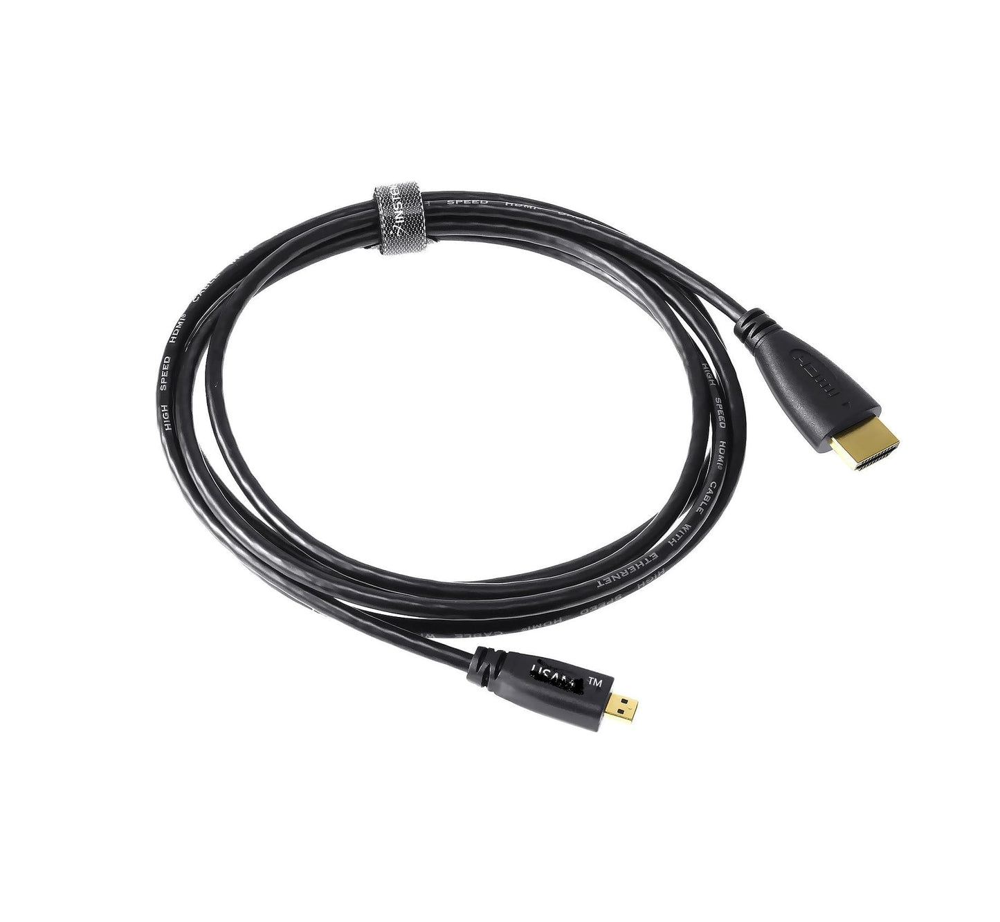 Micro HDMI to HDMI Cable 2 Meter High-Speed 4K 60Hz | Gold Plated Connector Supports 3D HD Video Cable for TV, Camera, Tablet