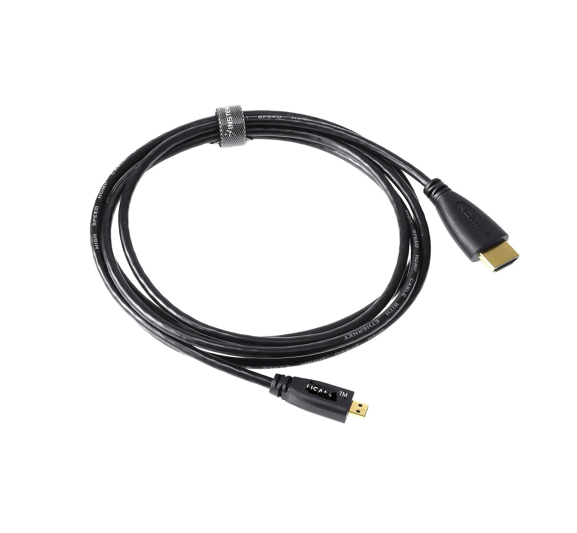 Micro HDMI to HDMI Cable 2 Meter High-Speed 4K 60Hz | Gold Plated Connector Supports 3D HD Video Cable for TV, Camera, Tablet