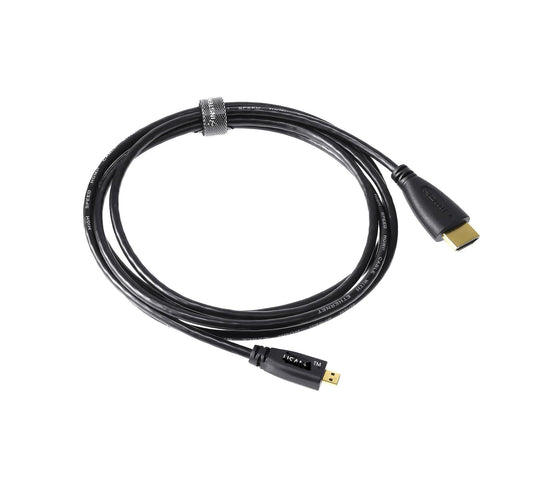 Micro HDMI to HDMI Cable 2 Meter High-Speed 4K 60Hz | Gold Plated Connector Supports 3D HD Video Cable for TV, Camera, Tablet