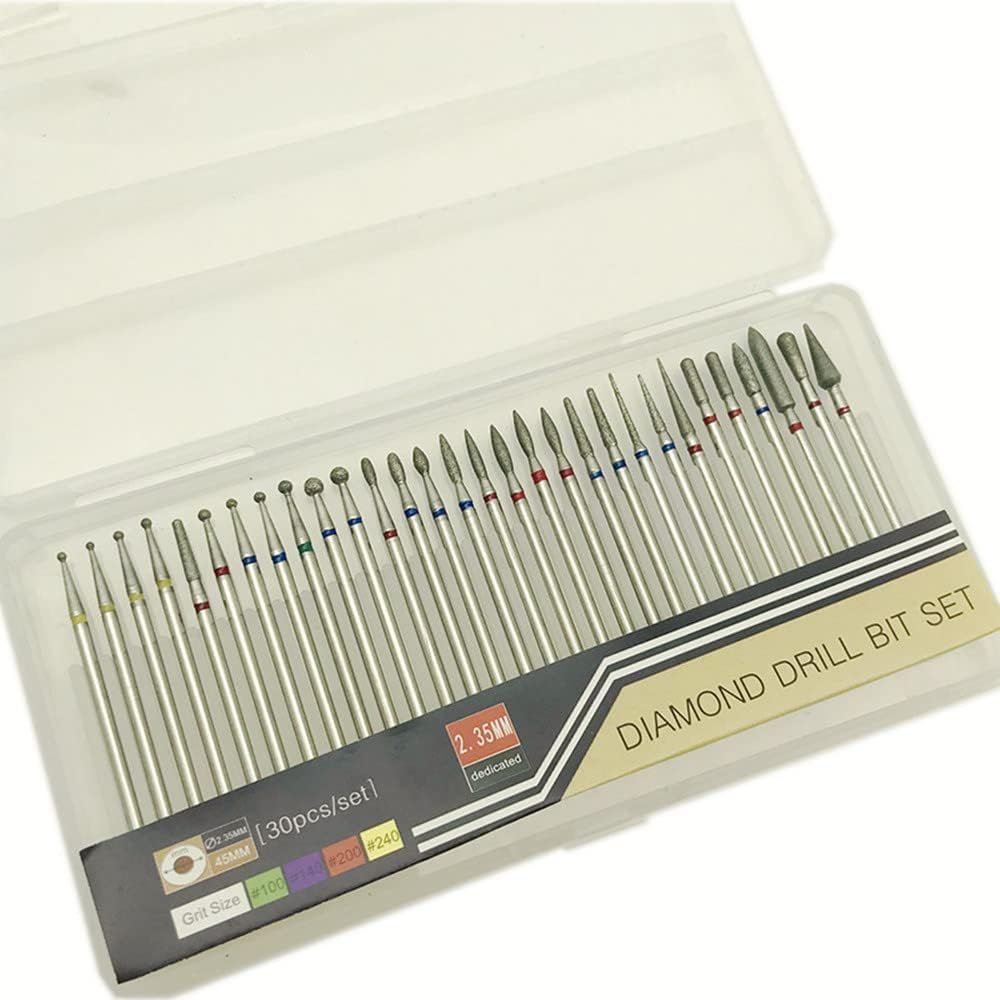 30pcs/set Diamond Drill Bit Set Rotate Cuticle Manicure Milling Cutter Polisher Grinding Tool by SeeFDENT Premium International Quality Long Life Product