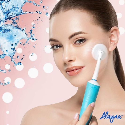 Facial Cleansing Brush Replacement Head Compatible with Oral B Braun Electric Toothbrush Bases-2 Waterproof Silicone Face Spin Brushes for Cleansing, Exfoliating, Deep Cleaning & Massaging (only brush elc handle not included))