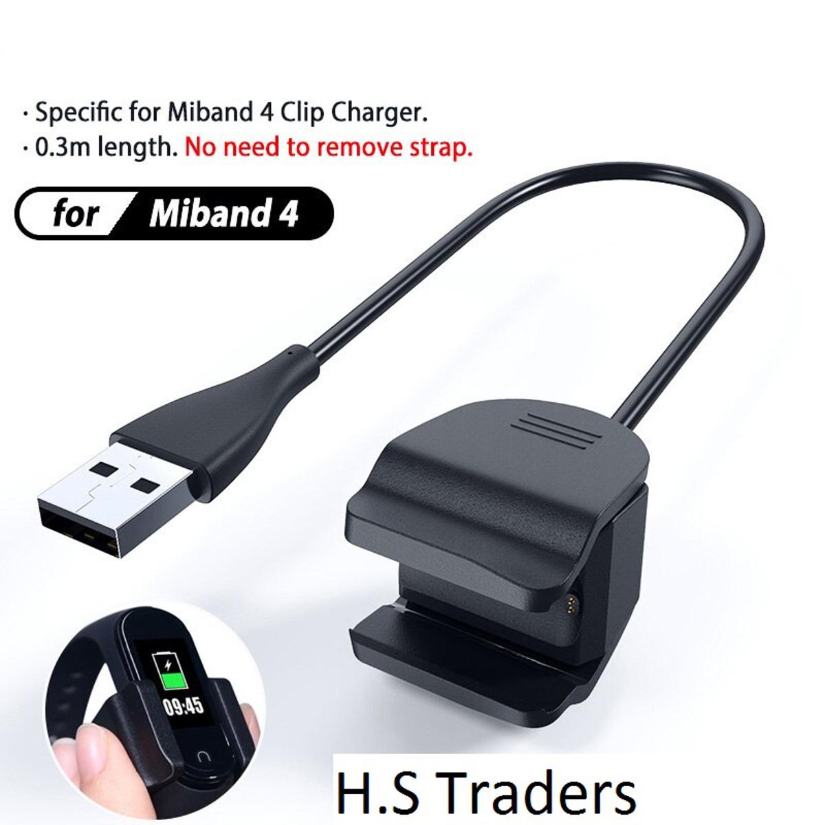 Xiaomi Mi Band 4 Charger Clip On Charging Cable, 30cm Gold Plated Pins Hi Quality Long Life Product for mi 4 Charging Cable No need to Remove mi4 band from Strap
