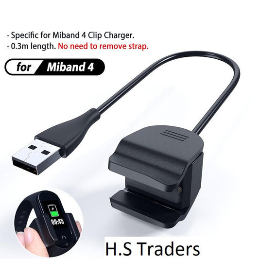 Xiaomi Mi Band 4 Charger Clip On Charging Cable, 30cm Gold Plated Pins Hi Quality Long Life Product for mi 4 Charging Cable No need to Remove mi4 band from Strap