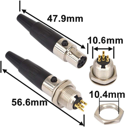 Mini XLR TA4F 4Pin Female Audio Connector Microphone Cable Socket Adapter Mini XLR Jack - image 7