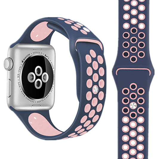 unique Color new fashion Watch Band 38mm Series 1 Series 2, Vax iWatch Strap Soft Sports Silicone Bracelet Wristband Replacement Watchband with Quick Release for iWatch Sport Band (38mm, 40mm Midnight Blue/Pink) (Watch Not included)