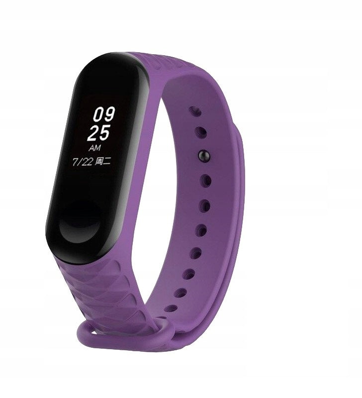 Diamond Pattern Rubber Bracelet Strap For Xiaomi Mi Band 3/4