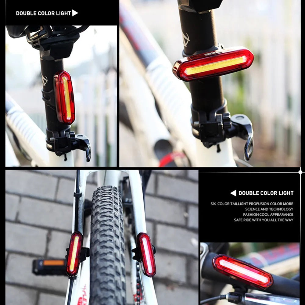 100 LM Rechargeable COB LED USB Mountain Bike Tail Light Taillight MTB Safety Warning Bicycle Rear Light Bicycle Lamp