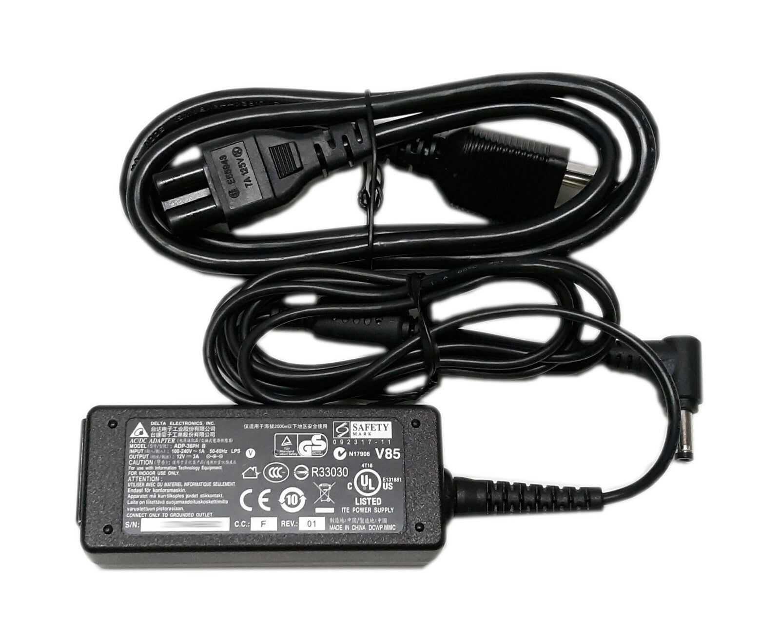 12V 3A DC Adapter (4.6 × 2.0 mm Pin) – Universal 100-240V Power Supply | Model: ADP-36PH