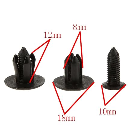 50PCS Universal Auto Trim Clips for KIA, Hyundai, Honda, Fiat, Mitsubishi & Mazda – Black Plastic Car Fastener Retainer Clips Kit